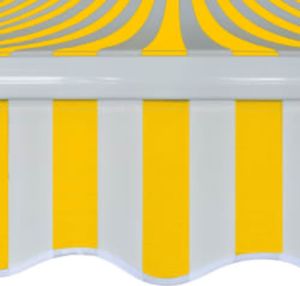 vidaXL Markiza zwijana ręcznie, 600 cm, żółto-biała 5