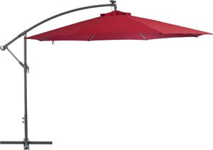 vidaXL Wiszący parasol z aluminiowym słupkiem, 350 cm, bordowy 1