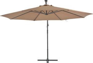 vidaXL Parasol wiszący z aluminiowym słupkiem, 350 cm, kolor taupe 3