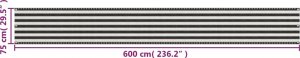 vidaXL Parawan ogrodowy HDPE 75x600 cm Antracytowy i Biały 5