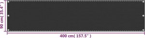 vidaXL Parawan ogrodowy HDPE 90x400 cm Antracyt 3