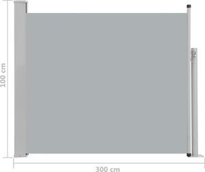 vidaXL Wysuwana markiza boczna na taras, 100 x 300 cm, szara 8