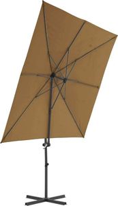 vidaXL Parasol wiszący ze stalowym słupkiem, 250 x 250 cm, taupe 4