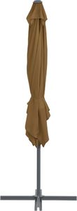 vidaXL Parasol wiszący ze stalowym słupkiem, 250 x 250 cm, taupe 5