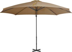 vidaXL Parasol wiszący z aluminiowym słupkiem, 300 cm, taupe 3