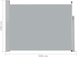 vidaXL Wysuwana markiza boczna na taras, 100 x 500 cm, szara 8