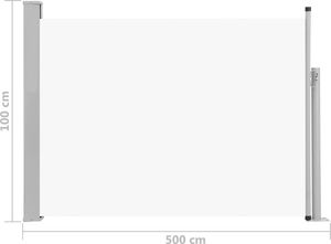 vidaXL Wysuwana markiza boczna na taras, 100 x 500 cm, kremowa 8