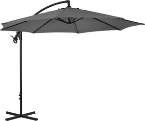 vidaXL Parasol wiszący ze stalowym słupkiem, 300 cm, antracytowy 4