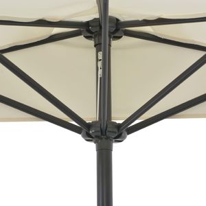 vidaXL Półparasol balkonowy na słupku z aluminium, 270x135 cm, piaskowy 5