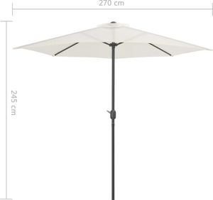 vidaXL Półparasol balkonowy na słupku z aluminium, 270x135 cm, piaskowy 7
