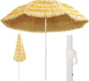 vidaXL Parasol plażowy w stylu hawajskim, naturalny, 300 cm 1