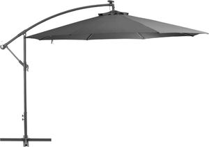 vidaXL Parasol wiszący z LED i metalową rurą, 350 cm, antracytowy 1