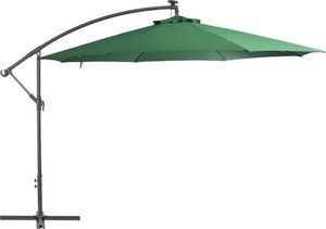 vidaXL Parasol wiszący z LED i metalową rurą, 350 cm, zielony 1