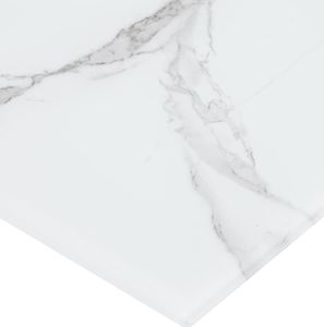 vidaXL Blat stołu, biały prostokąt 120x62 cm, szkło z teksturą marmuru 3