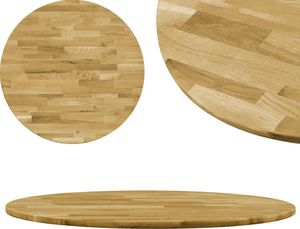 vidaXL Okrągły blat do stolika z litego drewna dębowego, 23 mm, 500 mm (245982) - 245982 1