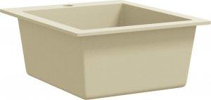 Zlewozmywak vidaXL Granitowy zlewozmywak jednokomorowy, beżowy 4