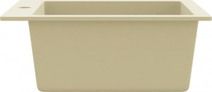 Zlewozmywak vidaXL Granitowy zlewozmywak jednokomorowy, beżowy 6