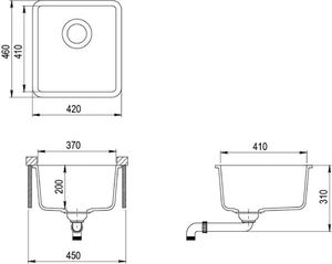 Zlewozmywak vidaXL Granitowy  jednokomorowy, szary 5