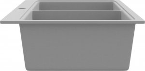 Zlewozmywak vidaXL Granitowy, dwukomorowy, szary 6