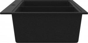 Zlewozmywak vidaXL  kuchenny, granitowy, dwukomorowy, czarny 6