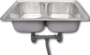 Zlewozmywak vidaXL Zlew kuchenny z odpływem, kwadratowy, stal nierdzewna 3