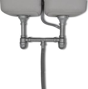 Zlewozmywak vidaXL Zlew kuchenny z odpływem, kwadratowy, stal nierdzewna 5