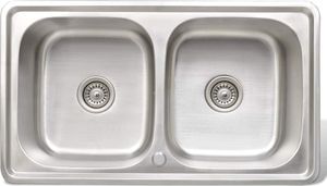 Zlewozmywak vidaXL Zlew kuchenny z odpływem, kwadratowy, stal nierdzewna 6