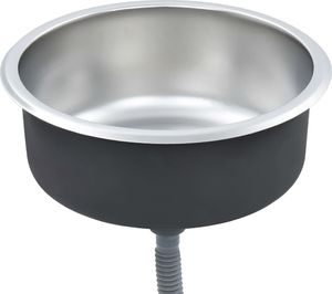 Zlewozmywak vidaXL  kuchenny z sitkiem i syfonem, stal nierdzewna 5