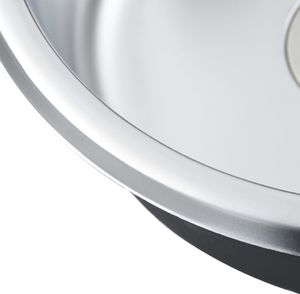 Zlewozmywak vidaXL  kuchenny z sitkiem i syfonem, stal nierdzewna 7