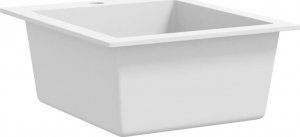 Zlewozmywak vidaXL Granitowy  jednokomorowy, nasadowy, kremowy 4