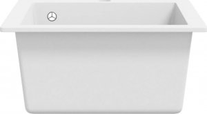 Zlewozmywak vidaXL Granitowy  jednokomorowy, nasadowy, kremowy 5