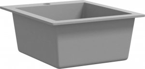 Zlewozmywak vidaXL Granitowy  jednokomorowy, nasadowy, szary 4