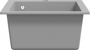 Zlewozmywak vidaXL Granitowy  jednokomorowy, nasadowy, szary 5