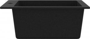 Zlewozmywak vidaXL Granitowy  jednokomorowy, nasadowy, czarny 6