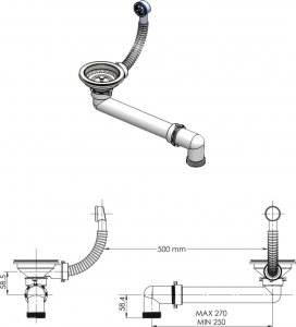 Zlewozmywak vidaXL Granitowy, jednokomorowy, szary  z ociekaczem 8