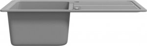 Zlewozmywak vidaXL Granitowy, jednokomorowy, szary  z ociekaczem 5