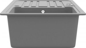 Zlewozmywak vidaXL Granitowy, jednokomorowy, szary  z ociekaczem 6