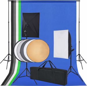 Zestaw studyjny vidaXL Sprzęt do studia fotograficznego: tło 5 kolorów i 2 softboxy 1