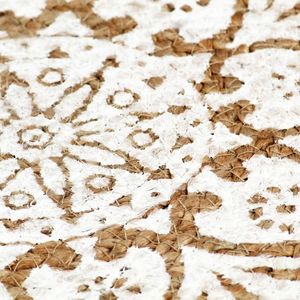 vidaXL Maty na stół, 6 szt., białe, 38 cm, okrągłe, juta 2