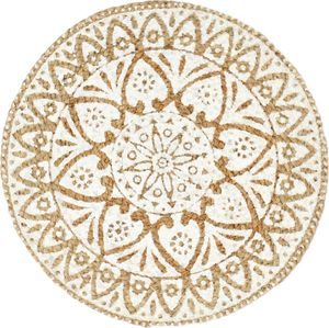 vidaXL Maty na stół, 4 szt., białe, 38 cm, okrągłe, juta 3