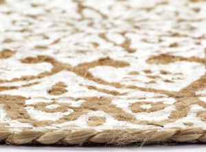 vidaXL Maty na stół, 4 szt., białe, 38 cm, okrągłe, juta 4