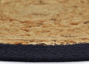 vidaXL Maty na stół, 6 szt., naturalny i granat, 38 cm, juta i bawełna 4