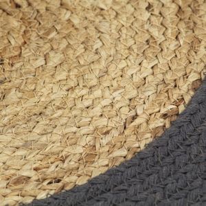 vidaXL Maty na stół 4 szt., naturalny i antracyt 38 cm, juta i bawełna 2