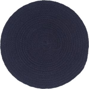 vidaXL Maty na stół, 6 szt., gładkie, granatowe, 38 cm, okrągłe 2