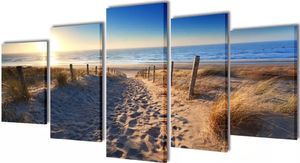 vidaXL Zestaw obrazów Canvas 200 x 100 cm Piasek na plaży 1
