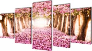 vidaXL Zestaw obrazów Canvas 100 x 50 cm Kwiat Wiśni 1
