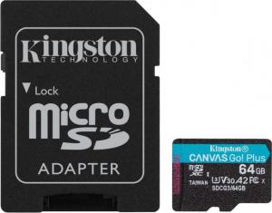 Karta Kingston Canvas Go! Plus MicroSDXC 64 GB Class 10 UHS-I/U3 A2 V30 (SDCG3/64GB) 1