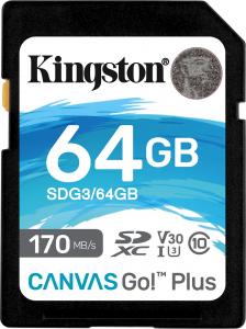 Karta Kingston Canvas Go! Plus SDXC 64 GB Class 10 UHS-I/U3 V30 (SDG3/64GB) 1