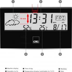 Stacja pogodowa Clatronic WSU 7022 czarna 2