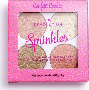 Makeup Revolution Paletka różów i rozświetlaczy Blush&Sprinkles Confetti Cookie 1